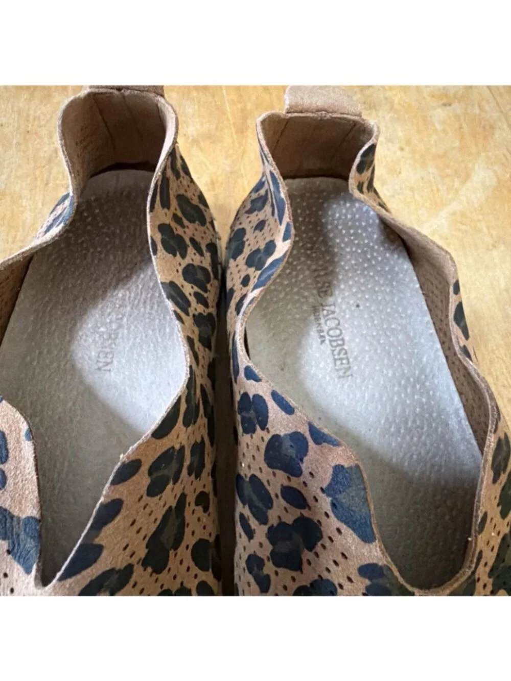 Ilse Jacobsen Tulip Slip On Shoes 40 Womens 9 Brown Leopard Comfort Summer